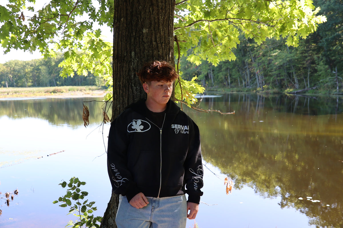 Black “Servant of Christ” Zip Up Hoodie