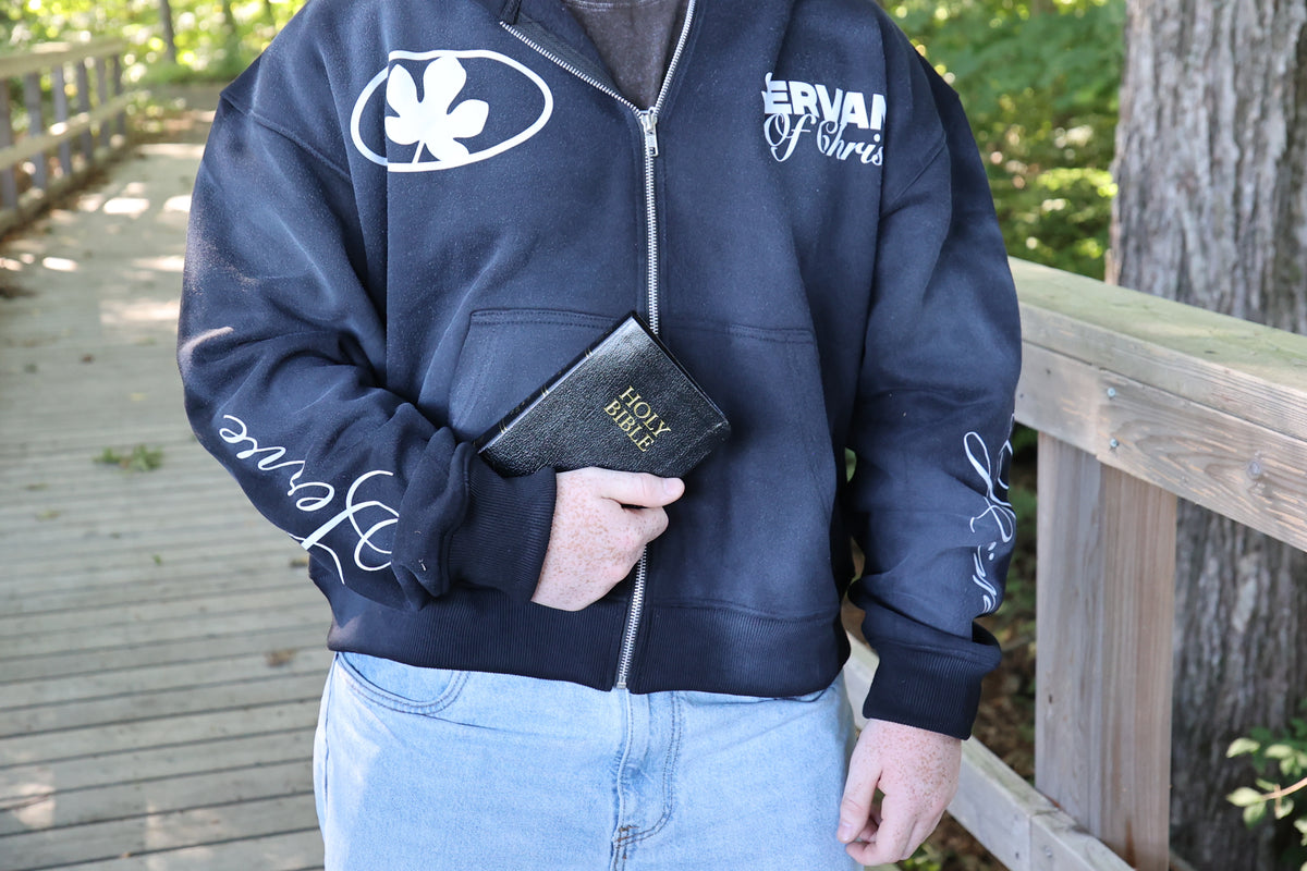 Black “Servant of Christ” Zip Up Hoodie