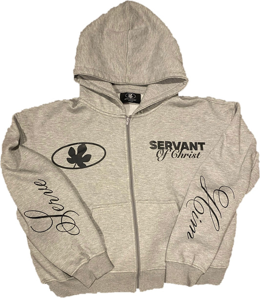 Grey “Servant of Christ” Zip Up